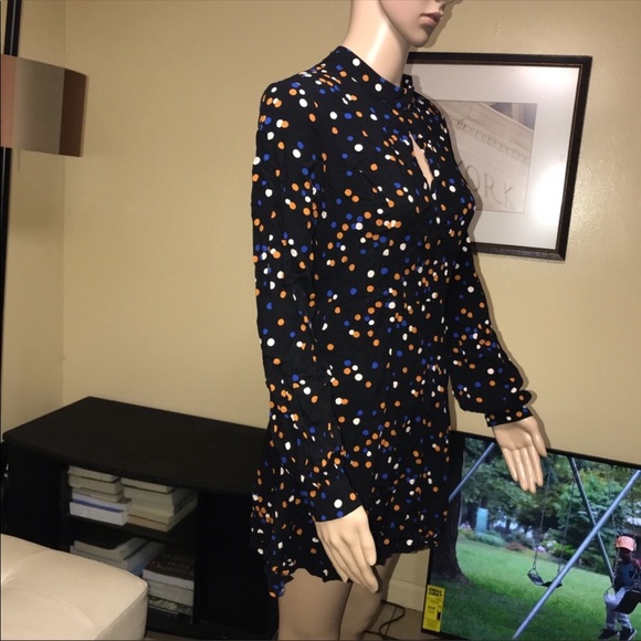 Long sleeve dot print dress - Picture 4 of 6